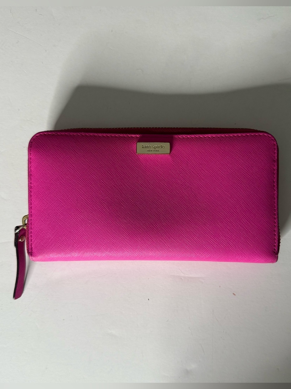 Kate Spade Vibrant Hot Pink Zip-Around Wallet